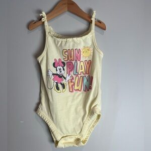 Disney Baby One Piece Tank Top Bodysuit - Yellow Minnie Mouse 18-24M Girl